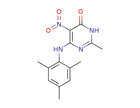 Molecular Structure of 197802-86-1 (2-methyl-5-nitro-6-(2,4,6-trimethyl-phenylamino)-3<i>H</i>-pyrimidin-4-one)