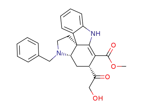 (-)-methyl (2S,3aS,5R,11bR)-3-benzyl-2,3,3a,4,5,7-hexahydro-5-(2-hydroxyacetyl)-1H-pyrrolo<2,3-d>carbazole-6-carboxylate