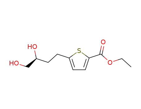 Molecular Structure of 208337-83-1 (ETHYL 5-[(3R)-3,4-DIHYDROXYBUTYL]THIOPHENE-2-CARBOXYLATE)