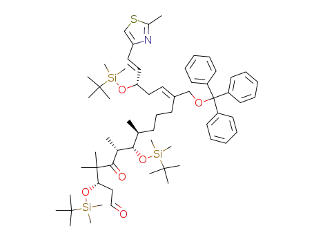 (12E,16E)-(3S,6R,7S,8S,15S)-3,7,15-Tris-(tert-butyl-dimethyl-silanyloxy)-4,4,6,8-tetramethyl-17-(2-methyl-thiazol-4-yl)-5-oxo-12-trityloxymethyl-heptadeca-12,16-dienal