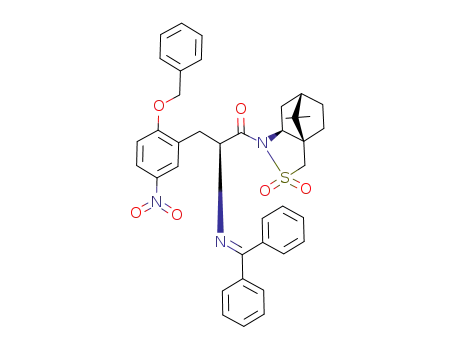 (S)-2-(Benzhydrylidene-amino)-3-(2-benzyloxy-5-nitro-phenyl)-1-((1R,5S,7S)-10,10-dimethyl-3,3-dioxo-3λ<sup>6</sup>-thia-4-aza-tricyclo[5.2.1.0<sup>1,5</sup>]dec-4-yl)-propan-1-one