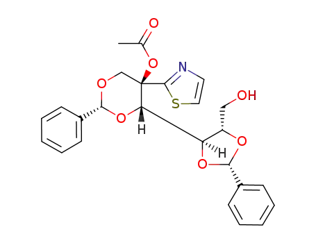 5-O-acetyl-(R)-2,3:(R)-4,6-di-O-benzylidene-5-C-(thiazol-2-yl)-D-glucitol