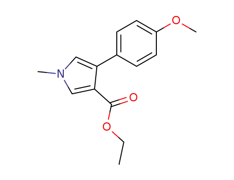 Molecular Structure of 131924-95-3 (4-(4-Methoxyphenyl)-1-methyl-1H-pyrrole-3-carboxylic acid ethyl ester)