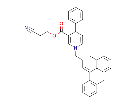 3-Pyridinecarboxylic acid,
1-[4,4-bis(2-methylphenyl)-3-butenyl]-1,4-dihydro-4-phenyl-,
2-cyanoethyl ester