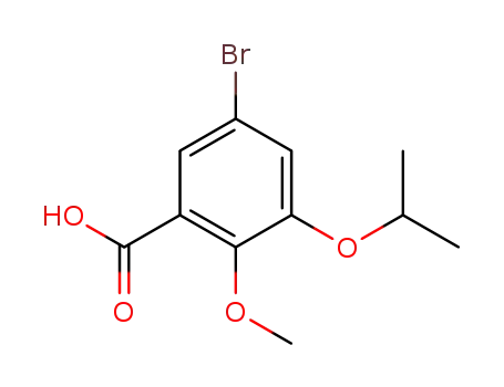 Molecular Structure of 193882-85-8 (Benzoic acid, 5-bromo-2-methoxy-3-(1-methylethoxy)-)