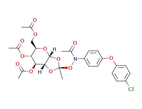 3,4,6-tri-O-acetyl-1,2-O-<1-<N-acetyl-4-(4-chlorophenoxy)-anilino-oxy>ethylidene>-α-D-glucopyranose