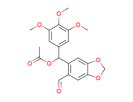 Molecular Structure of 184427-51-8 (1,3-Benzodioxole-5-carboxaldehyde,
6-[(acetyloxy)(3,4,5-trimethoxyphenyl)methyl]-)