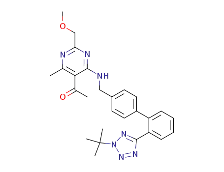 1-(4-{[2'-(2-tert-Butyl-2H-tetrazol-5-yl)-biphenyl-4-ylmethyl]-amino}-2-methoxymethyl-6-methyl-pyrimidin-5-yl)-ethanone