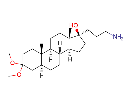 Molecular Structure of 300350-96-3 (3,3-(dimethoxy)-17α-aminopropyl-17β-hydroxy-5α-androstan-3-one)