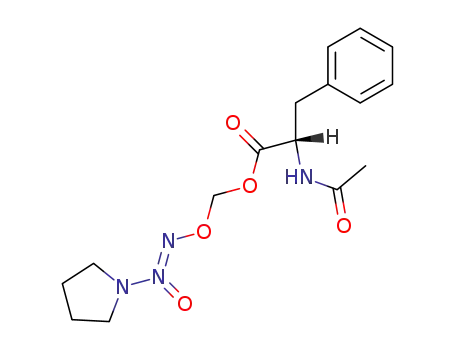 Molecular Structure of 340728-91-8 (O<sup>2</sup>-(N<sup>α</sup>-acetyl-L-phenylalanine)methyl 1-(pyrrolidin-1-yl)diazen-1-ium-1,2-diolate)