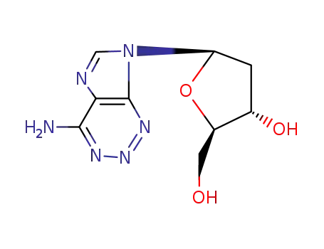 Molecular Structure of 34536-05-5 (7-(2-deoxypentofuranosyl)-7H-imidazo[4,5-d][1,2,3]triazin-4-amine)