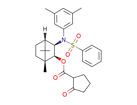 Molecular Structure of 448961-10-2 ((1R,2S,3R,4S)-<3-<N-benzenesulfonyl-N-(3,5-dimethylphenyl)-amino>-2-bornyl>-2-oxo-cyclopentane-carboxylate)