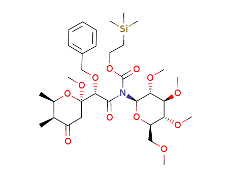 [(S)-2-Benzyloxy-2-((2R,5S,6R)-2-methoxy-5,6-dimethyl-4-oxo-tetrahydro-pyran-2-yl)-acetyl]-((2R,3R,4S,5R,6R)-3,4,5-trimethoxy-6-methoxymethyl-tetrahydro-pyran-2-yl)-carbamic acid 2-trimethylsilanyl-ethyl ester