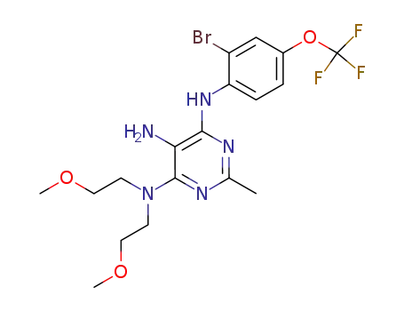 <i>N</i>-(2-bromo-4-trifluoromethoxy-phenyl)-<i>N</i>'',<i>N</i>''-bis-(2-methoxy-ethyl)-2-methyl-pyrimidine-4,5,6-triamine