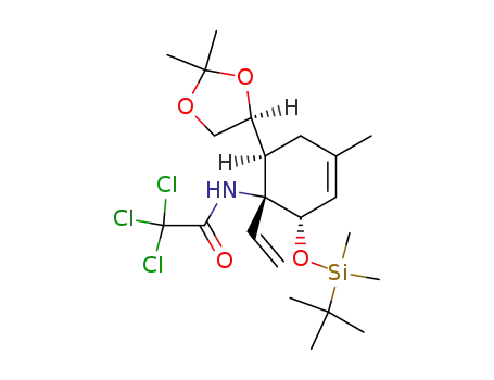 N-[(1R,2S,6S)-2-(tert-Butyl-dimethyl-silanyloxy)-6-((S)-2,2-dimethyl-[1,3]dioxolan-4-yl)-4-methyl-1-vinyl-cyclohex-3-enyl]-2,2,2-trichloro-acetamide