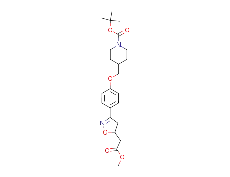 4-[4-(5-Methoxycarbonylmethyl-4,5-dihydro-isoxazol-3-yl)-phenoxymethyl]-piperidine-1-carboxylic acid tert-butyl ester
