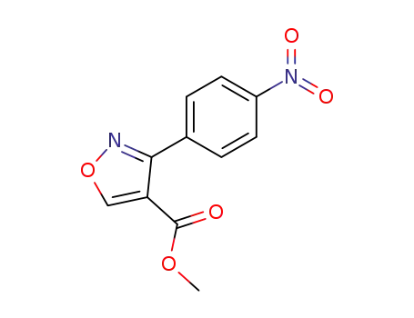 Molecular Structure of 60092-92-4 (4-Isoxazolecarboxylic acid, 3-(4-nitrophenyl)-, methyl ester)