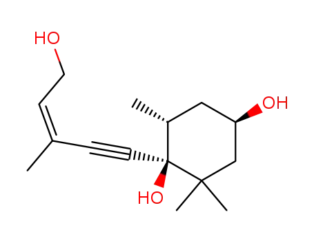 (-)-(1'R,4'R,6'R)-(Z)-5-(1',4'-dihydroxy-2',2',6'-trimethylcyclohexyl)-3-methyl-2-penten-4-yn-1-ol