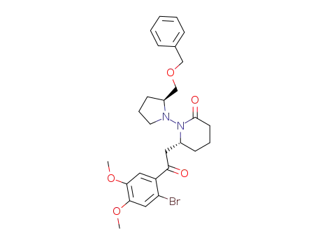2-Piperidinone,
6-[2-(2-bromo-4,5-dimethoxyphenyl)-2-oxoethyl]-1-[(2S)-2-[(phenylmeth
oxy)methyl]-1-pyrrolidinyl]-, (6R)-