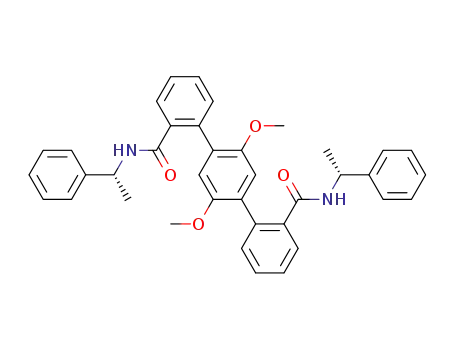 Molecular Structure of 206867-59-6 (2',5'-Dimethoxy-[1,1';4',1'']terphenyl-2,2''-dicarboxylic acid bis-[((R)-1-phenyl-ethyl)-amide])