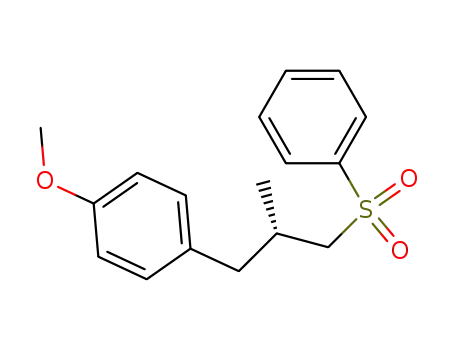 Molecular Structure of 185681-33-8 (Benzene, 1-methoxy-4-[(2S)-2-methyl-3-(phenylsulfonyl)propyl]-)