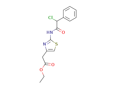 Molecular Structure of 294886-87-6 ([2-(2-chloro-2-phenyl-acetylamino)-thiazol-4-yl]-acetic acid ethyl ester)