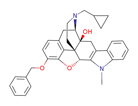 17-(cyclopropylmethyl)-6,7-dehydro-4,5α-epoxy-3-benzyloxy-14-hydroxy-6,7-2',3'-(1'-methyl)-indolomorphinan