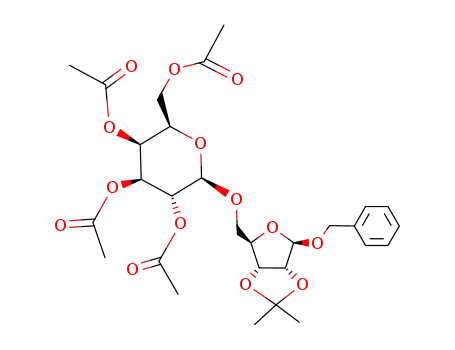 Acetic acid (2R,3R,4S,5S,6R)-4,5-diacetoxy-6-acetoxymethyl-2-((3aR,4R,6R,6aR)-6-benzyloxy-2,2-dimethyl-tetrahydro-furo[3,4-d][1,3]dioxol-4-ylmethoxy)-tetrahydro-pyran-3-yl ester