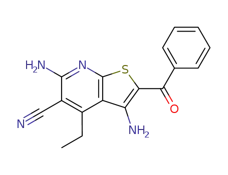 Thieno[2,3-b]pyridine-5-carbonitrile, 3,6-diamino-2-benzoyl-4-ethyl-