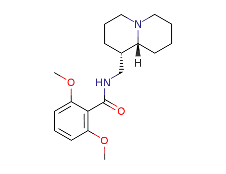 Molecular Structure of 177027-11-1 (N-[[(1S,8aR)-2,3,4,5,6,7,8,8a-octahydro-1H-quinolizin-1-yl]methyl]-2,6 -dimethoxy-benzamide)