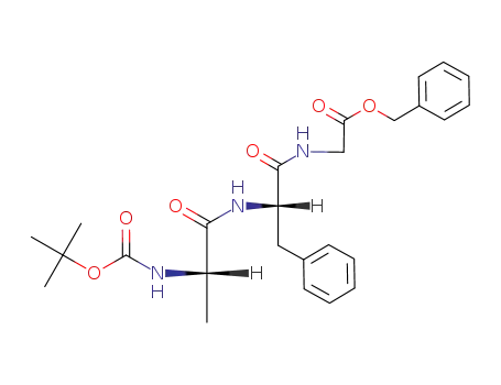 Molecular Structure of 146875-09-4 ([(S)-2-((S)-2-tert-Butoxycarbonylamino-propionylamino)-3-phenyl-propionylamino]-acetic acid benzyl ester)