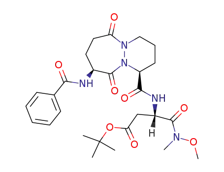 3-[(9-benzoylamino-6,10-dioxo-octahydro-pyridazino[1,2-<i>a</i>][1,2]diazepine-1-carbonyl)-amino]-<i>N</i>-methoxy-<i>N</i>-methyl-succinamic acid <i>tert</i>-butyl ester