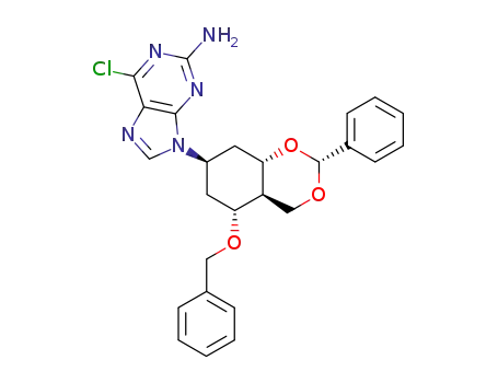 (2R,5R,7R,9S,10S)-7-guanin-9-yl-5-benzyloxy-2-phenylhexahydrobenzo[1.3]dioxine