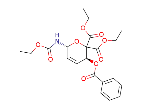 (3S,6R)-3-Benzoyloxy-6-ethoxycarbonylamino-3,6-dihydro-pyran-2,2-dicarboxylic acid diethyl ester