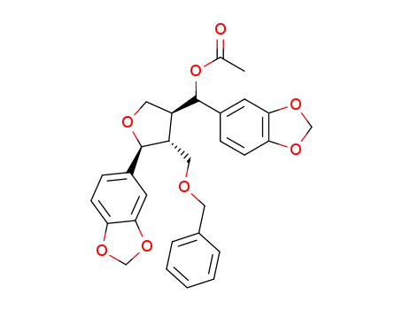 Acetic acid benzo[1,3]dioxol-5-yl-((3S,4R,5S)-5-benzo[1,3]dioxol-5-yl-4-benzyloxymethyl-tetrahydro-furan-3-yl)-methyl ester