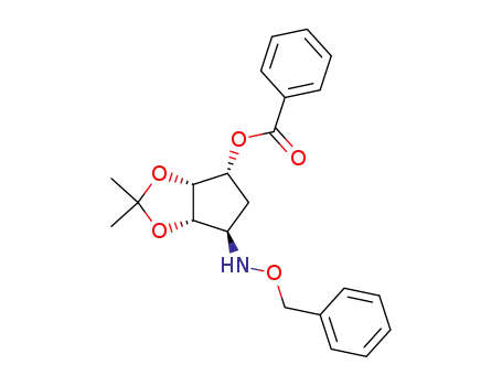 Benzoic acid (3aR,4R,6R,6aS)-6-benzyloxyamino-2,2-dimethyl-tetrahydro-cyclopenta[1,3]dioxol-4-yl ester