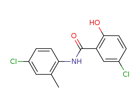 Molecular Structure of 73662-23-4 (Benzamide, 5-chloro-N-(4-chloro-2-methylphenyl)-2-hydroxy-)