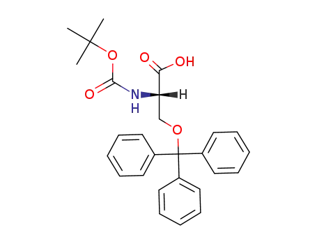 Molecular Structure of 252897-67-9 ((S)-2-((tert-Butoxycarbonyl)aMino)-3-(trityloxy)propanoic acid)