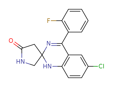 Spiro[pyrrolidine-3,2'(1'H)-quinazolin]-5-one, 6'-chloro-4'-(2-fluorophenyl)-