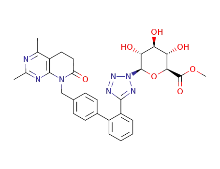 (2S,3S,4S,5R,6R)-6-{5-[4'-(2,4-Dimethyl-7-oxo-6,7-dihydro-5H-pyrido[2,3-d]pyrimidin-8-ylmethyl)-biphenyl-2-yl]-tetrazol-2-yl}-3,4,5-trihydroxy-tetrahydro-pyran-2-carboxylic acid methyl ester
