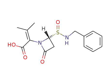 2-<(2R,S<sub>S</sub>)-2-benzylsulfinamoyl-4-oxoazetidin-1-yl>-3-methylbut-2-enoic acid