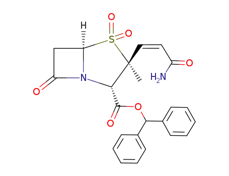 benzhydryl (Z)-(2S,3S,5R)-3-(2-carbamoyl-vinyl)-3-methyl-4,4,7-trioxo-4-thia-1-aza-bicyclo[3.2.0]heptane-2-carboxylate