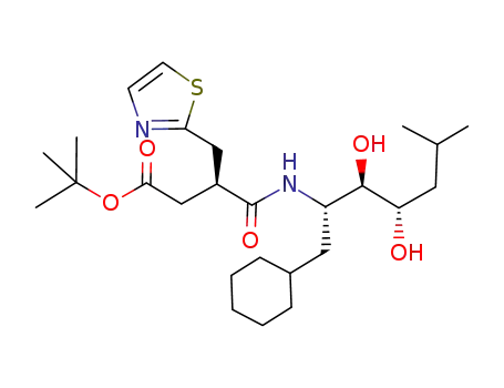N-<1(S)-(cyclohexylmethyl)-2(R),3(S)-dihydroxy-5-methylhexyl>-4-(1,1-dimethylethoxy)-4-oxo-2(S)-(2-thiazolylmethyl)butanamide