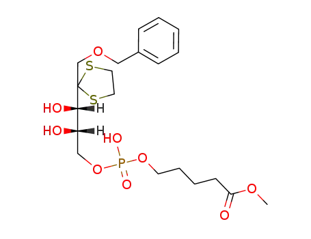 1-O-benzyl-5-O-[1-(4-methoxycarbonylbutyl)]-phosphono-L-erythro-pent-2-ulose ethane-1,2-diyl dithioacetal