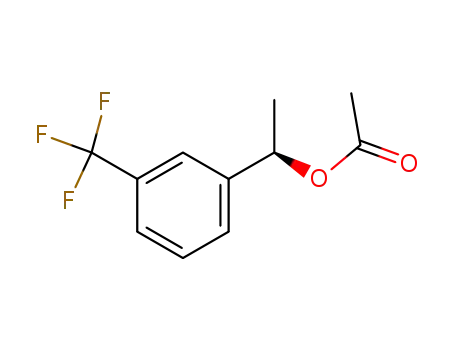 Molecular Structure of 172424-26-9 (Benzenemethanol, a-methyl-3-(trifluoromethyl)-, acetate, (R)-)