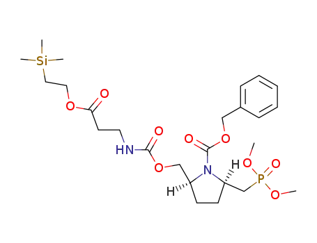 (2R,5S)-2-(Dimethoxy-phosphorylmethyl)-5-[2-(2-trimethylsilanyl-ethoxycarbonyl)-ethylcarbamoyloxymethyl]-pyrrolidine-1-carboxylic acid benzyl ester