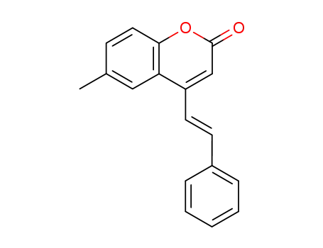 2H-1-Benzopyran-2-one, 6-methyl-4-(2-phenylethenyl)-