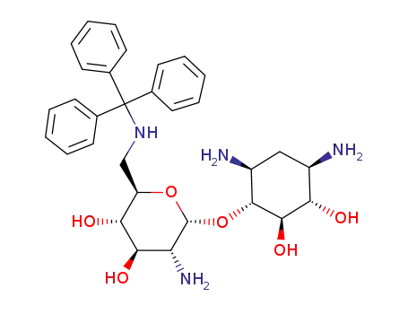 (2R,3S,4R,5R,6R)-5-Amino-6-((1R,2R,3S,4R,6S)-4,6-diamino-2,3-dihydroxy-cyclohexyloxy)-2-[(trityl-amino)-methyl]-tetrahydro-pyran-3,4-diol