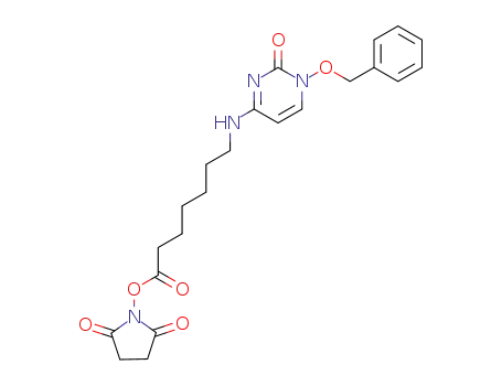 Molecular Structure of 189497-26-5 (2,5-Pyrrolidinedione,
1-[[7-[[1,2-dihydro-2-oxo-1-(phenylmethoxy)-4-pyrimidinyl]amino]-1-oxo
heptyl]oxy]-)