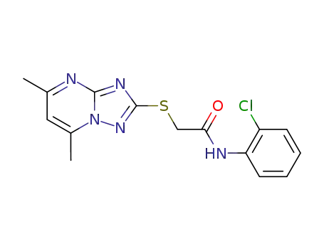 Molecular Structure of 381689-24-3 (<i>N</i>-(2-chloro-phenyl)-2-(5,7-dimethyl-[1,2,4]triazolo[1,5-<i>a</i>]pyrimidin-2-ylsulfanyl)-acetamide)